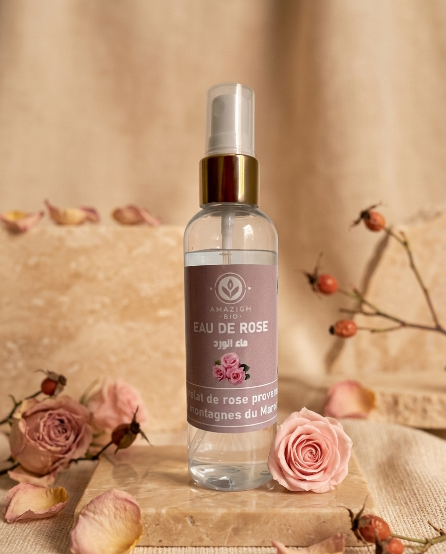 Eau de Rose Pure des Montagnes du Maroc – Tonique & Apaisante