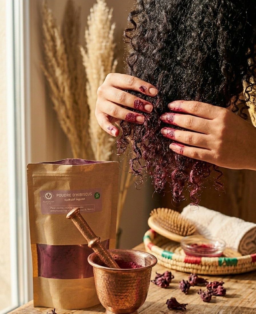 Poudre d'Hibiscus – Le Secret Éclat pour Cheveux & Teint