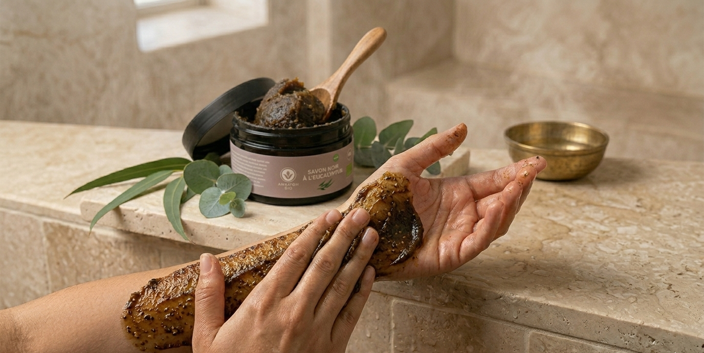 Savon Noir à l'Eucalyptus – Soin Purifiant & Détoxifiant