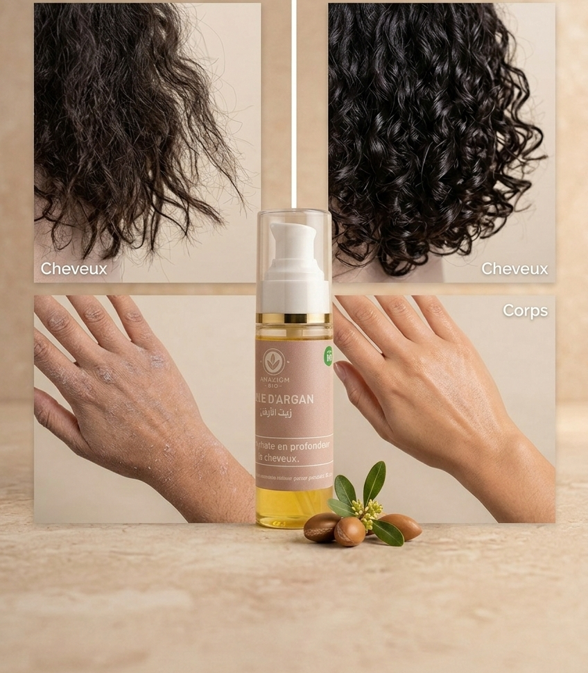 Huile d'Argan Bio Extra Vierge - Trésor de Nutrition Corps & Cheveux