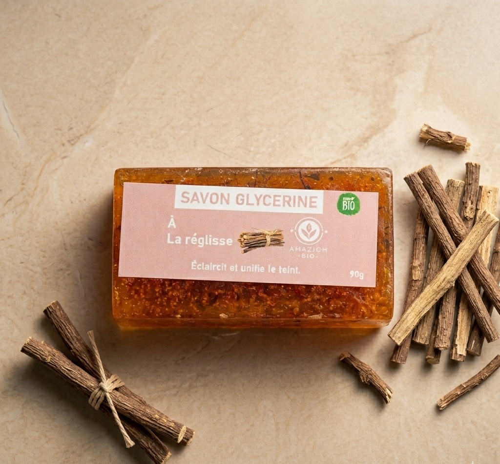 Savon Glycérine à la Réglisse Bio – Éclaircissant & Unifiant