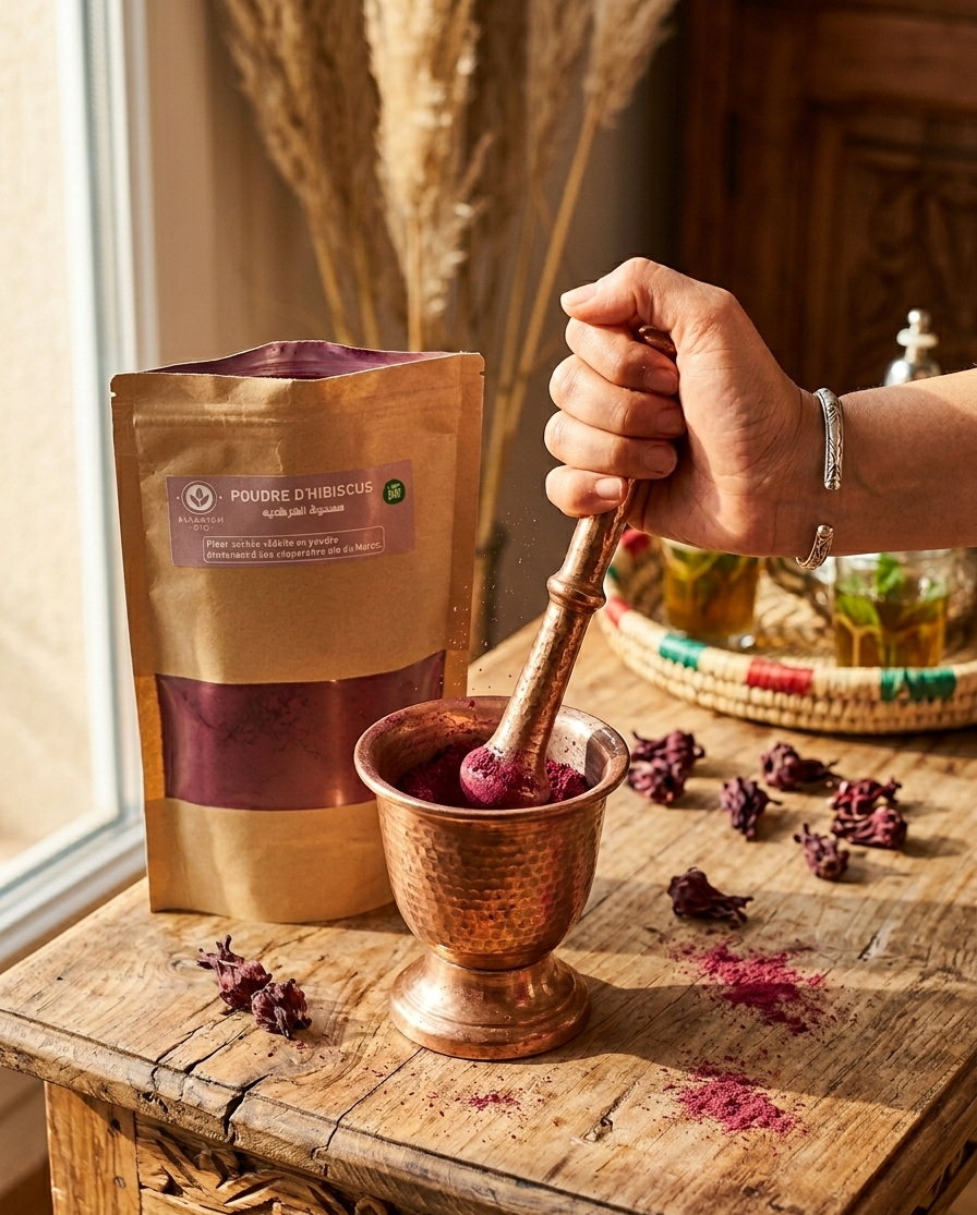 Poudre d'Hibiscus – Le Secret Éclat pour Cheveux & Teint